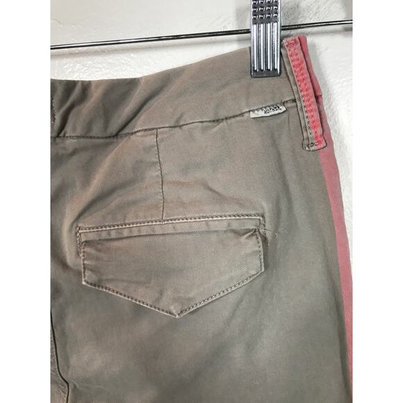 Mother Denim Womens 25 The Shaker Prep Fray Killing Time Tan Pink Racing Stripe - Picture 8 of 13